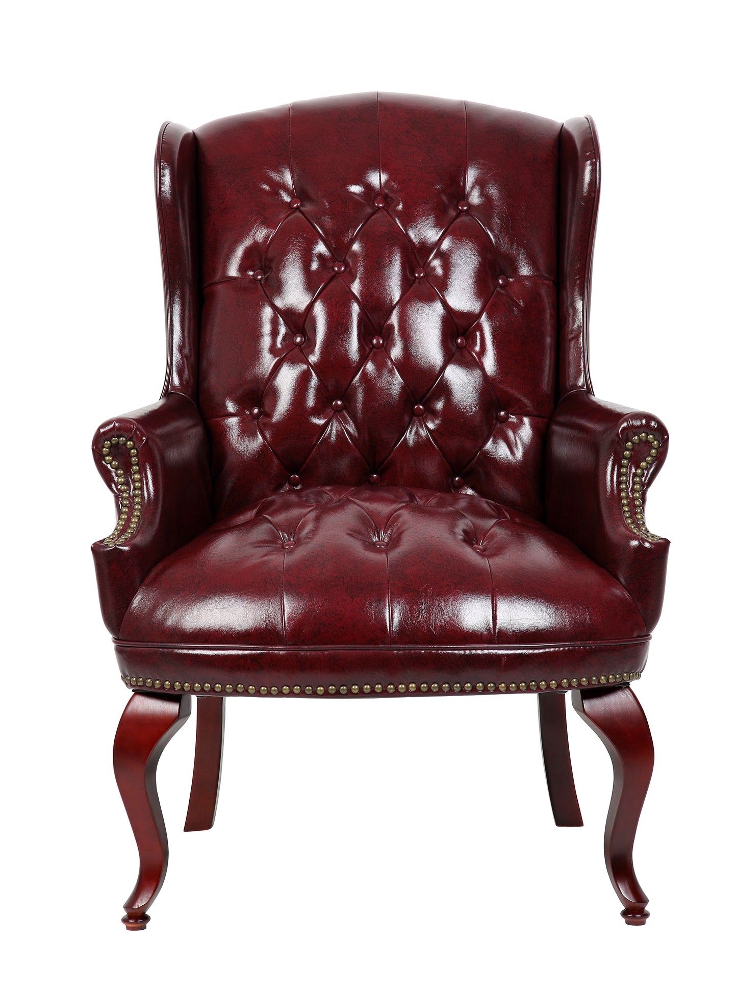 Boss Wingback Traditional Guest Chair In Burgundy image 5