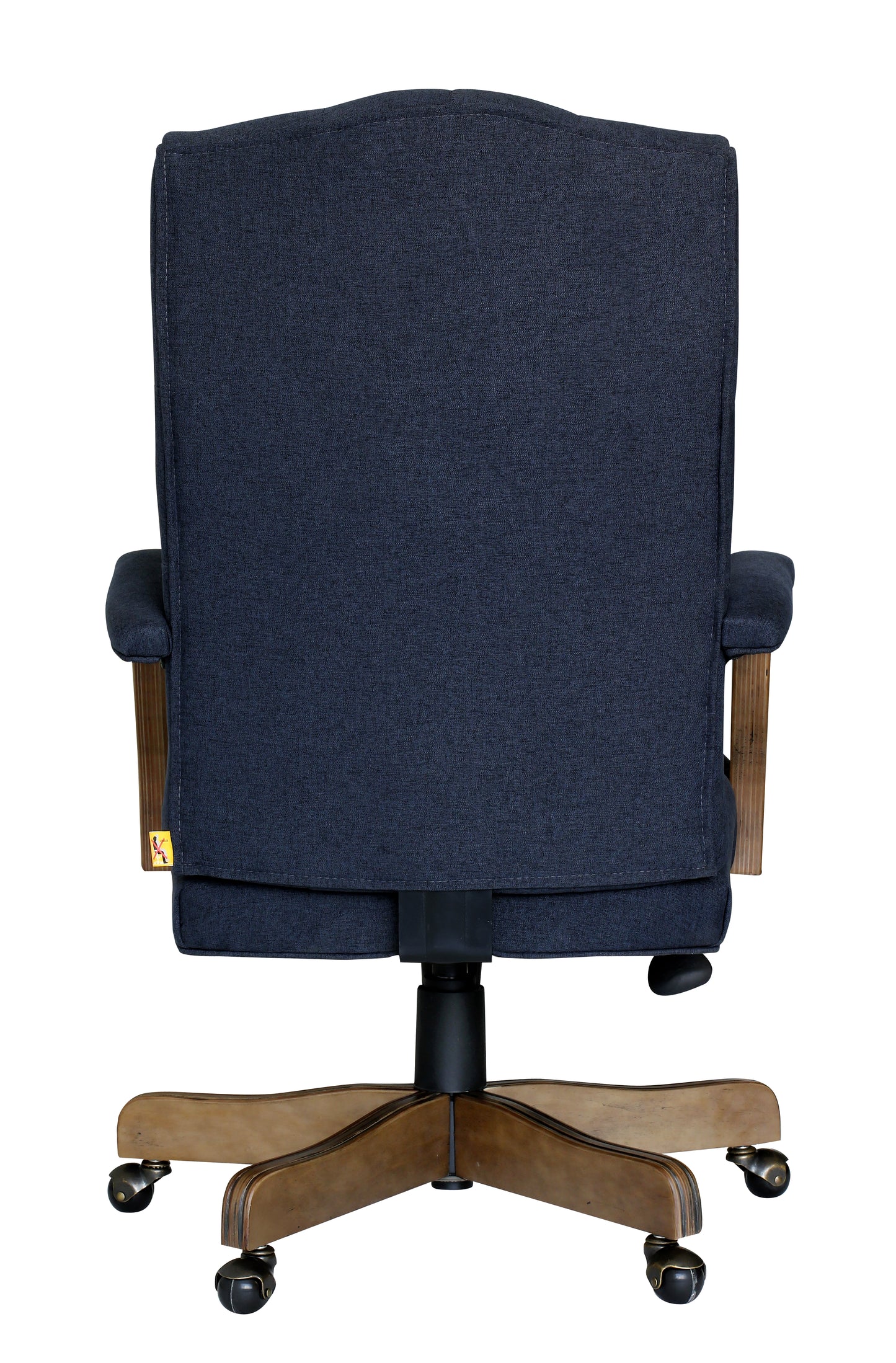 BOSS Executive Navy Commercial Grade Linen Chair With Driftwood Finish Frame image 6