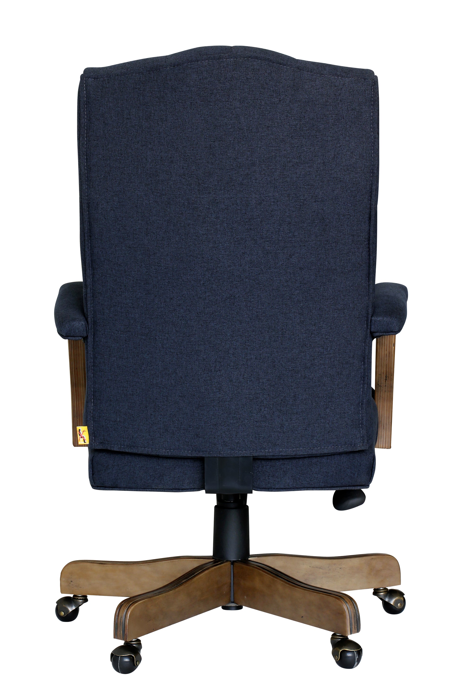 BOSS Executive Navy Commercial Grade Linen Chair With Driftwood Finish Frame image 6