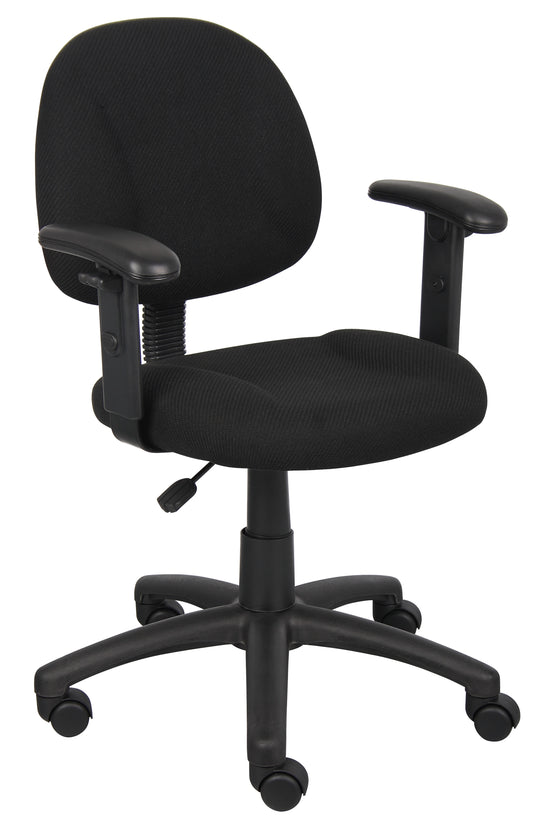 Boss Black  Deluxe Posture Chair W/ Adjustable Arms