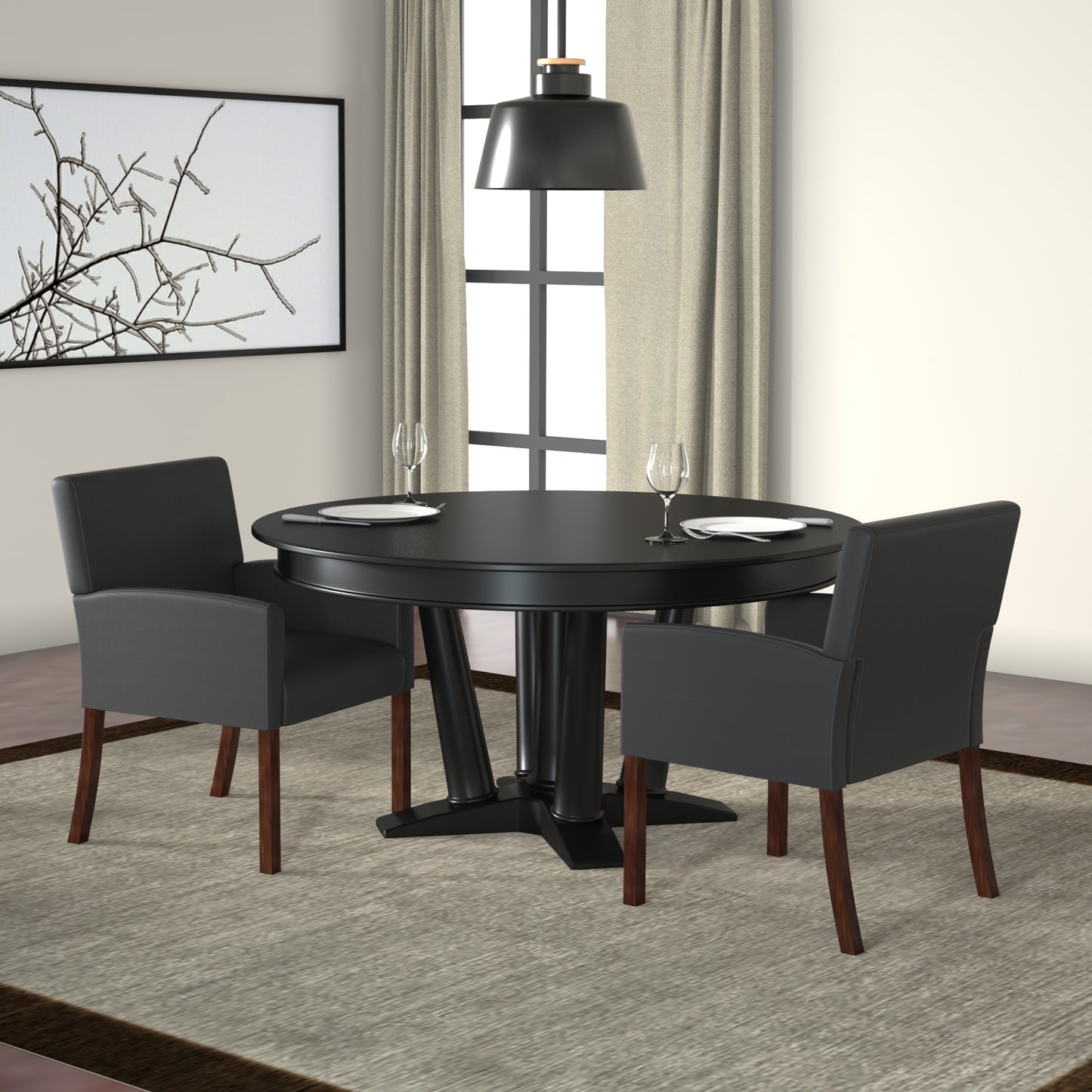 Boss Box Arm guest, accent or dining chair W/Mahogany Finish image 2