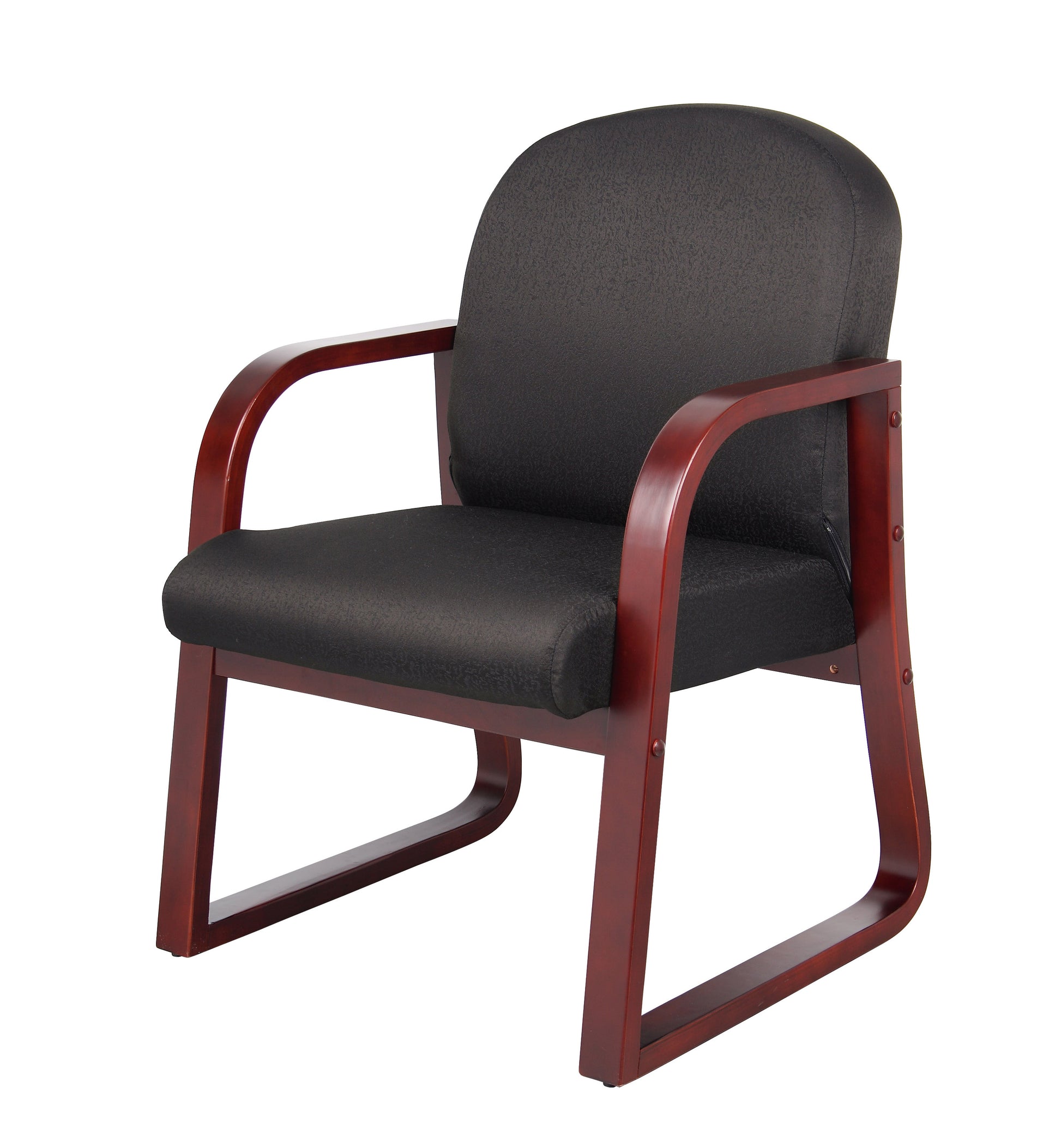 Boss Mahogany Frame guest, accent or dining chair In Black Fabric image 6