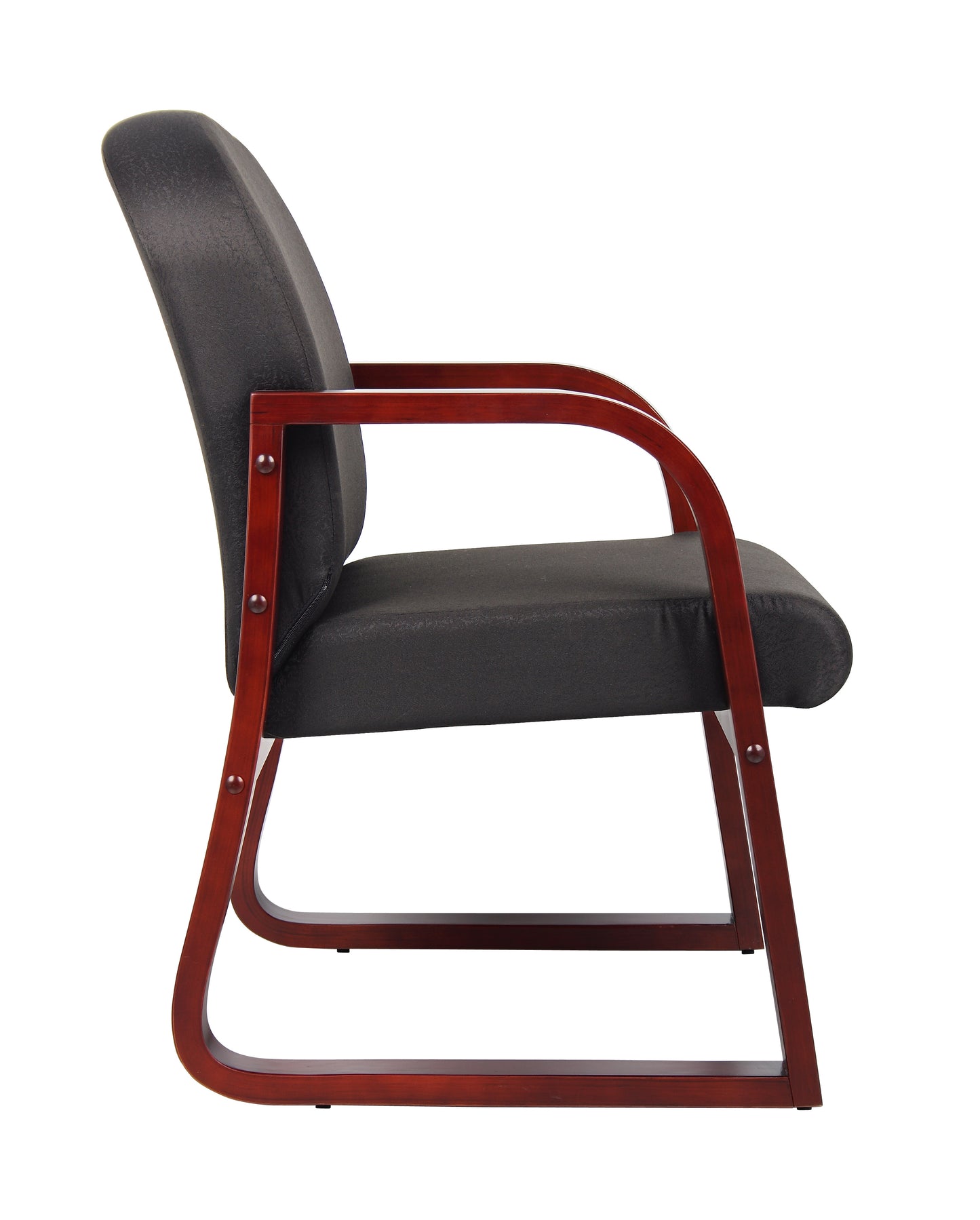 Boss Mahogany Frame guest, accent or dining chair In Black Fabric image 7