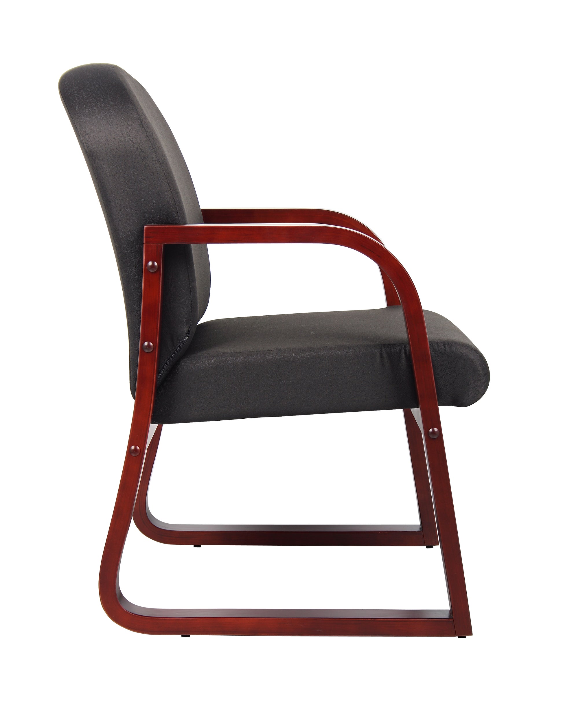 Boss Mahogany Frame guest, accent or dining chair In Black Fabric image 7
