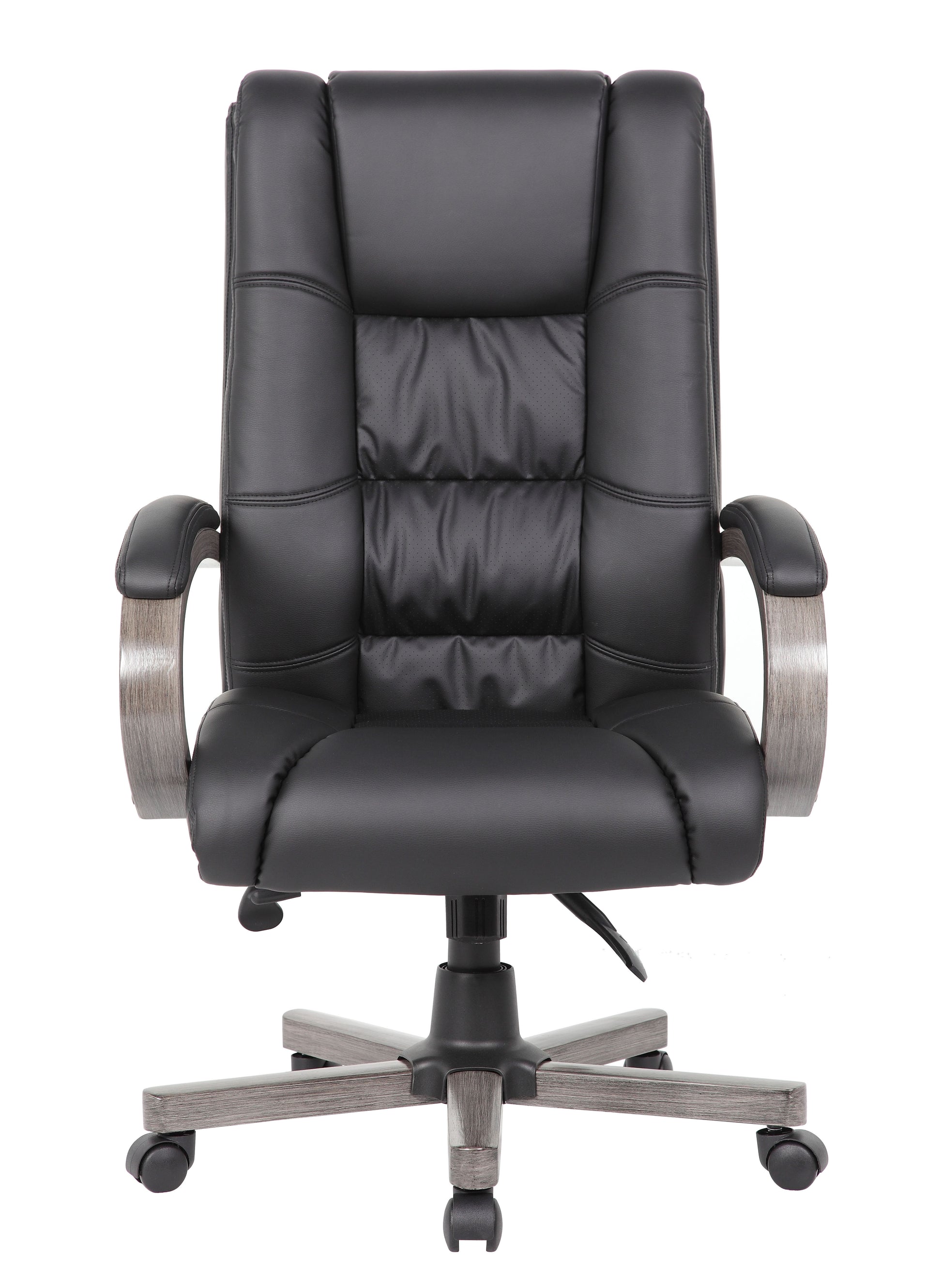 Boss High Back Executive Wood Finished Chair, Grey image 5