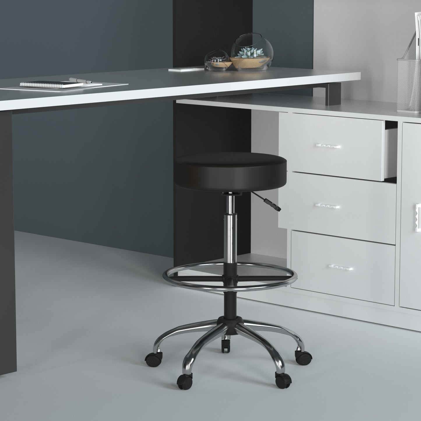 Boss Antimicrobial Vinyl Medical/Drafting Stool image 2