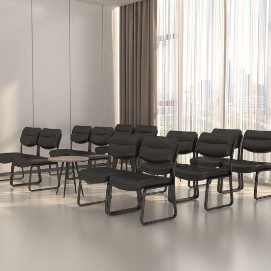 Boss Leather Sled Base Side Chair image 2