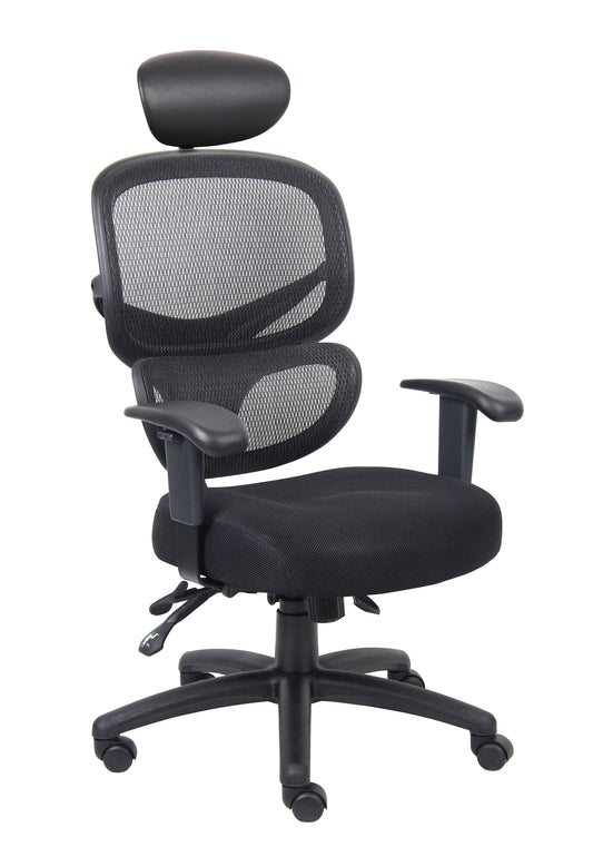 Boss Multi-Function Mesh Task Chair w/Headrest