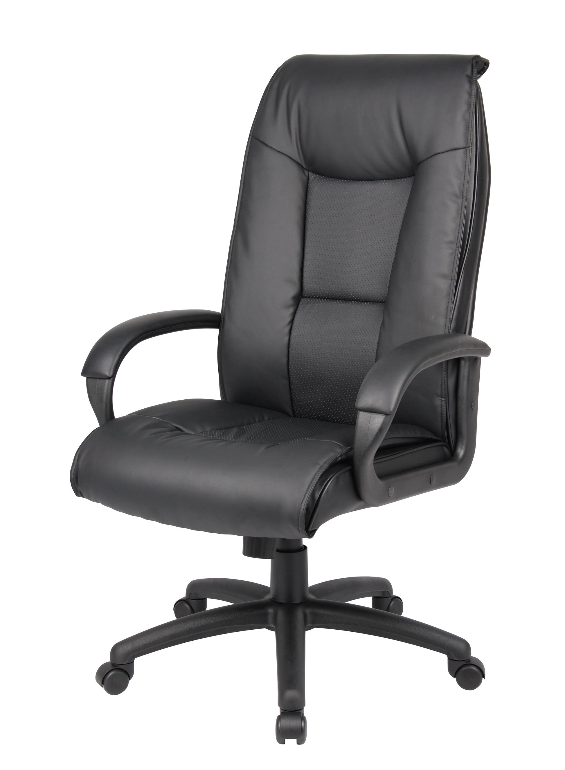 Boss Executive Leather Plus Chair W/Padded Arm image 5