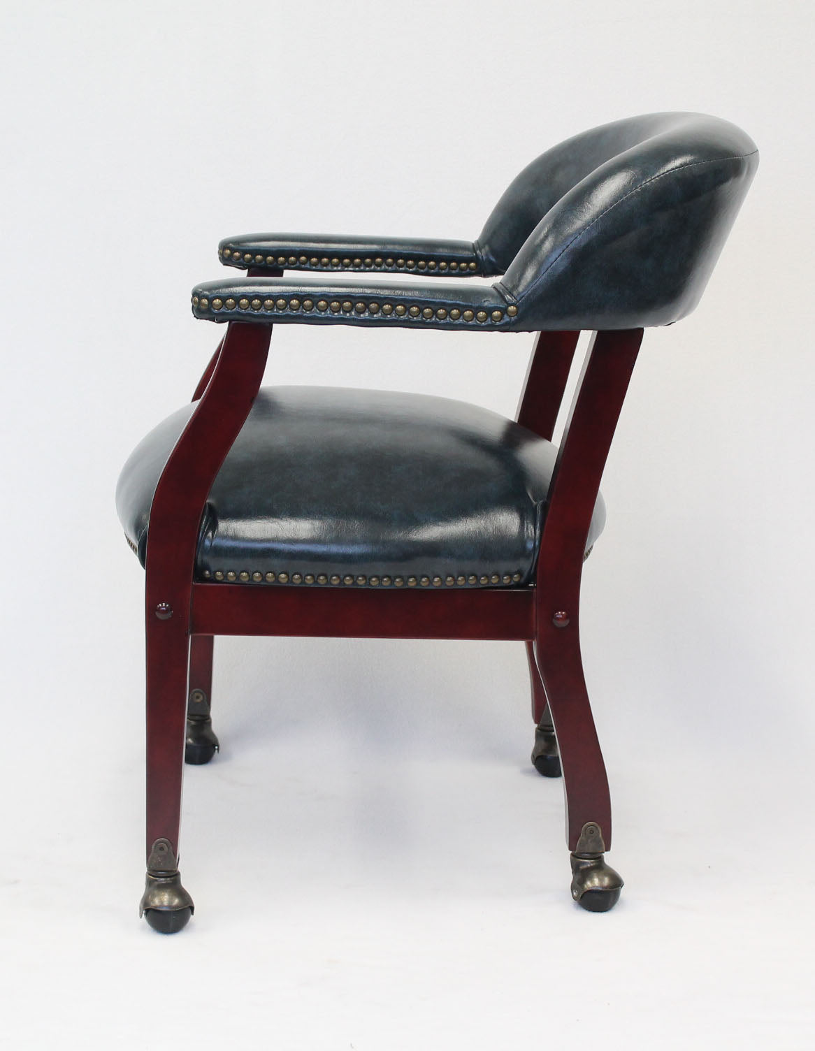 Boss Captain's guest, accent or dining chair in Blue Vinyl W/ Casters image 5