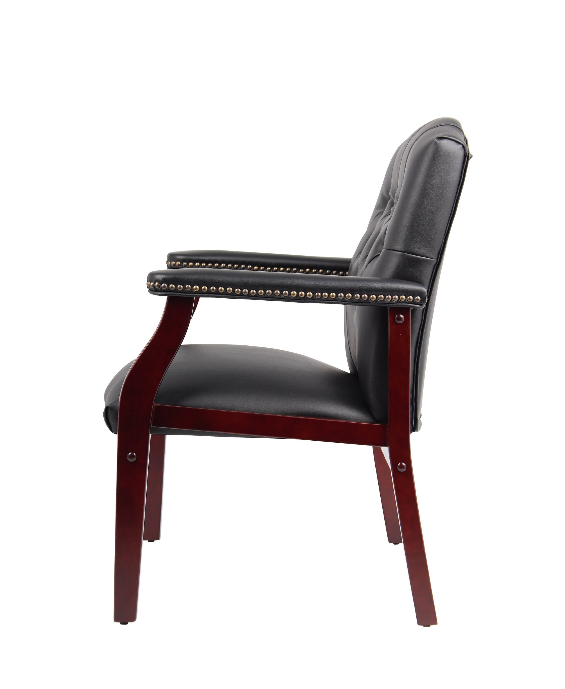 Boss Traditional Black Caressoft guest, accent or dining chair W/ Mahogany Finish image 8