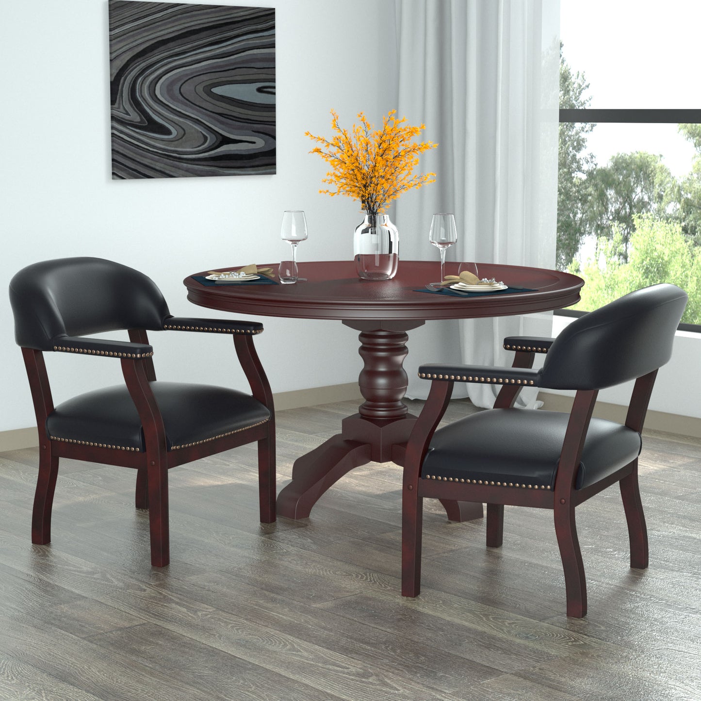 Boss Captain's guest, accent or dining chair in Black Vinyl image 2