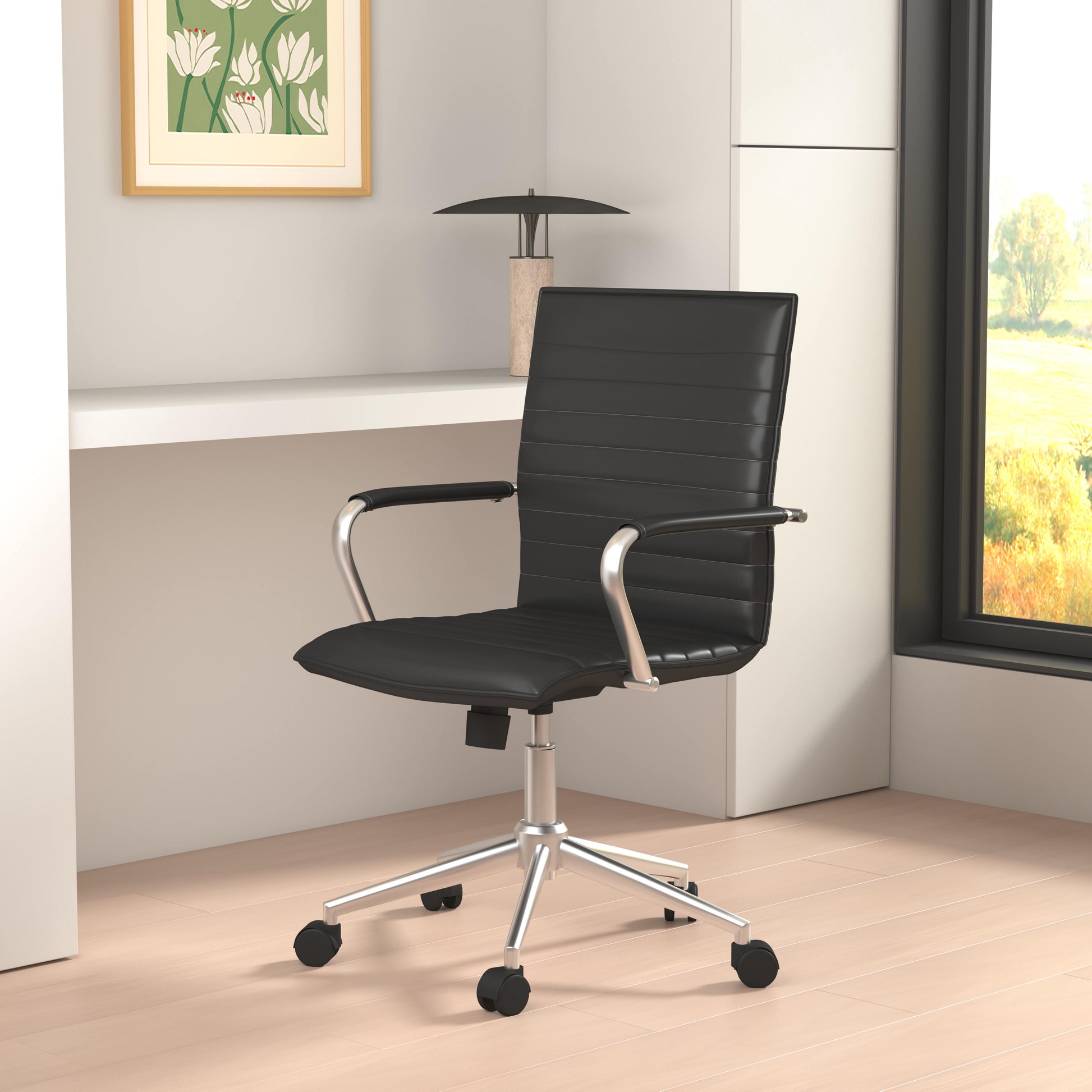 Boss Black Vinyl Hospitality Chair image 2