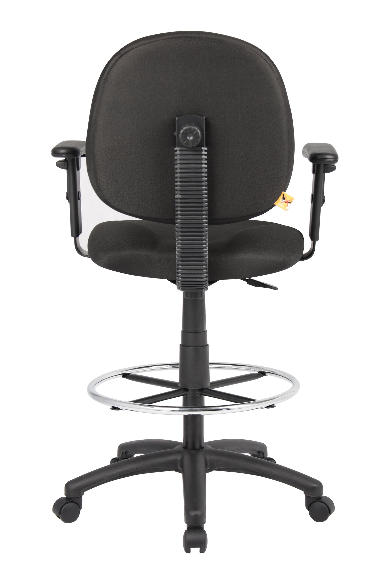 Boss Black Fabric Drafting Stools W/Adj Arms & Footring image 6