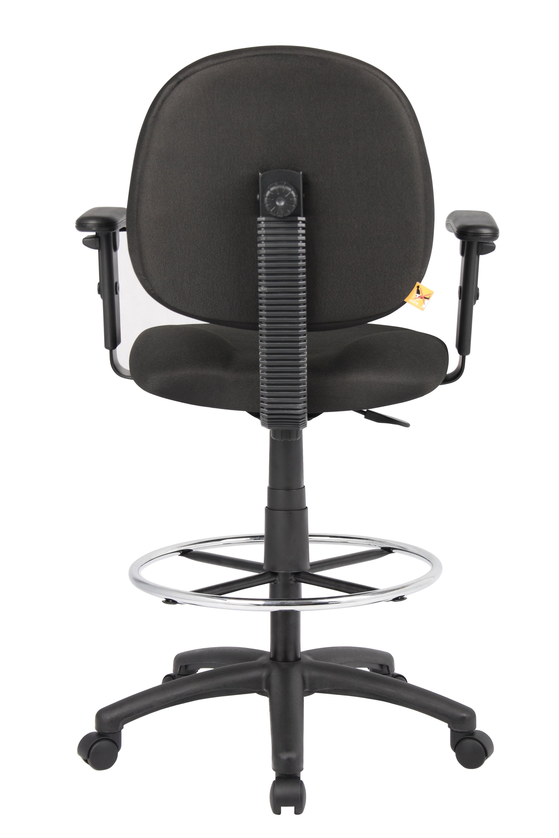 Boss Black Fabric Drafting Stools W/Adj Arms & Footring image 6