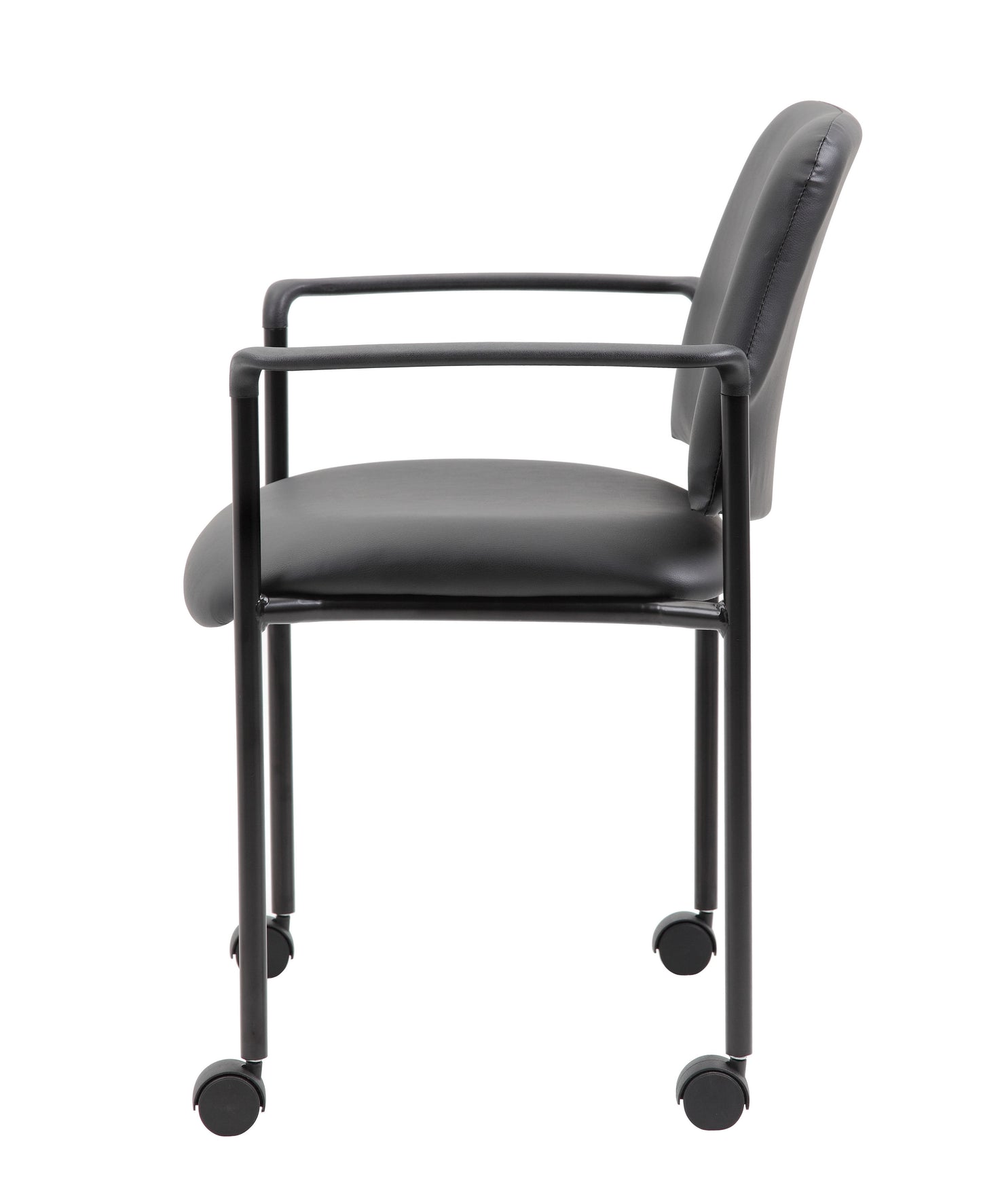 Boss Square Back  Diamond Stacking Chair W/Arm In Black Caressoft image 6