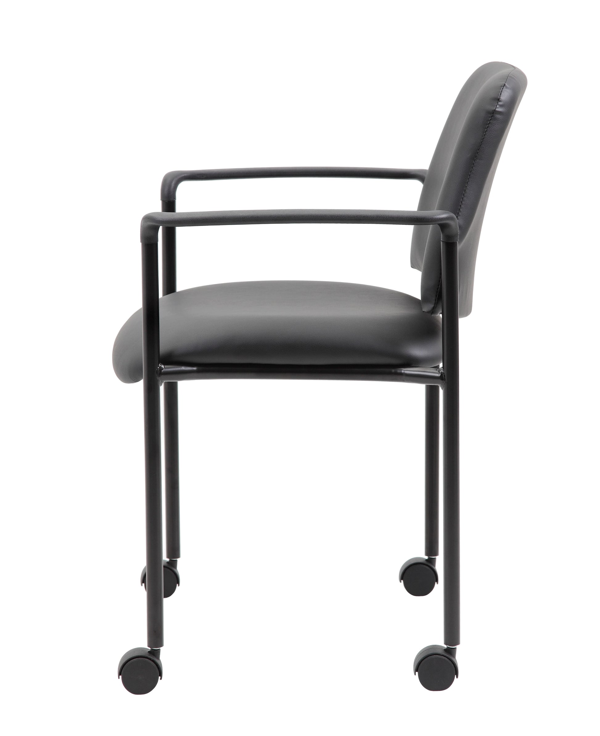 Boss Square Back  Diamond Stacking Chair W/Arm In Black Caressoft image 6