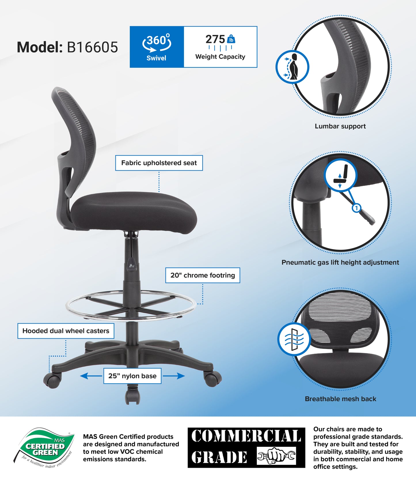 Boss Commercial Grade Mesh Stool image 3
