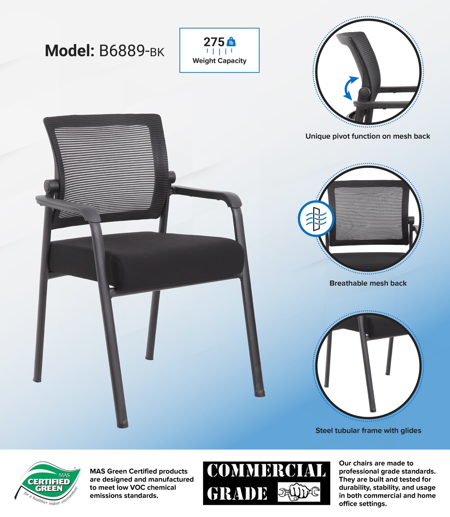 Boss Mesh 4-Legged Guest Chair image 2