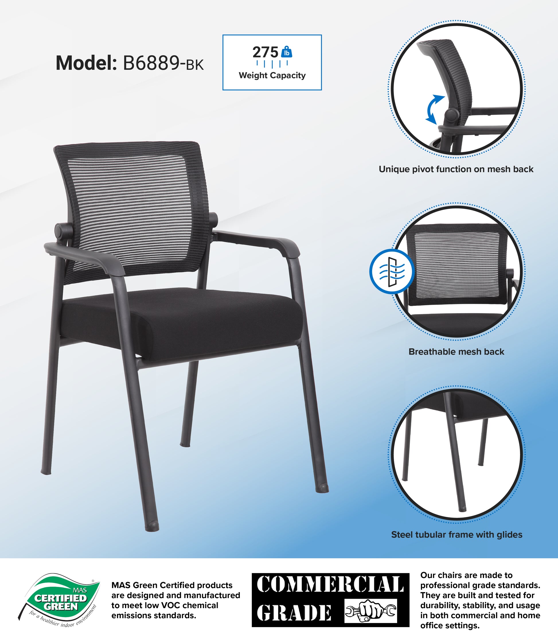 Boss Mesh 4-Legged Guest Chair image 2