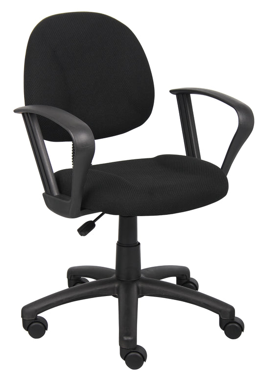 Boss Black  Deluxe Posture Chair W/ Loop Arms