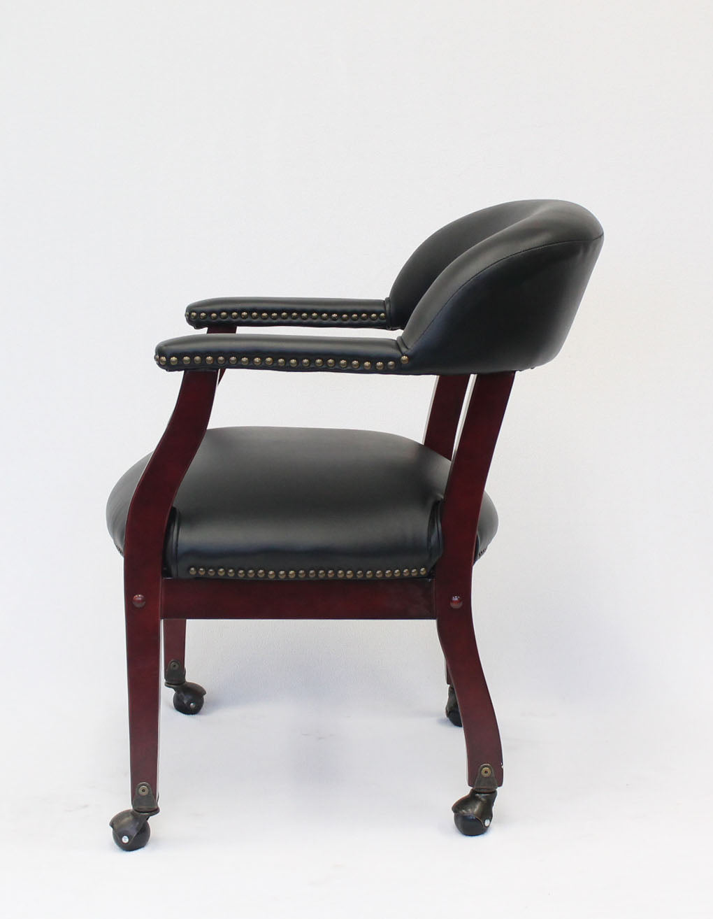 Boss Captain's guest, accent or dining chair in Black Vinyl W/ Casters image 6