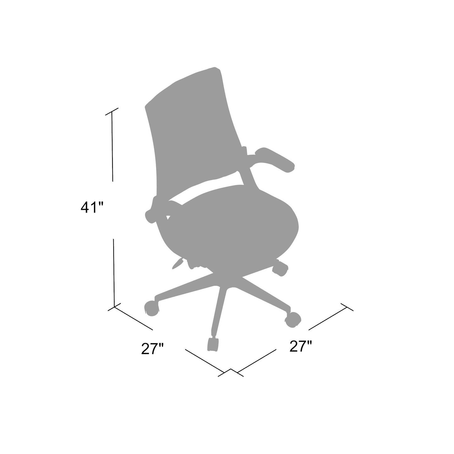 Boss Black Mesh Flip Arm Chair image 4