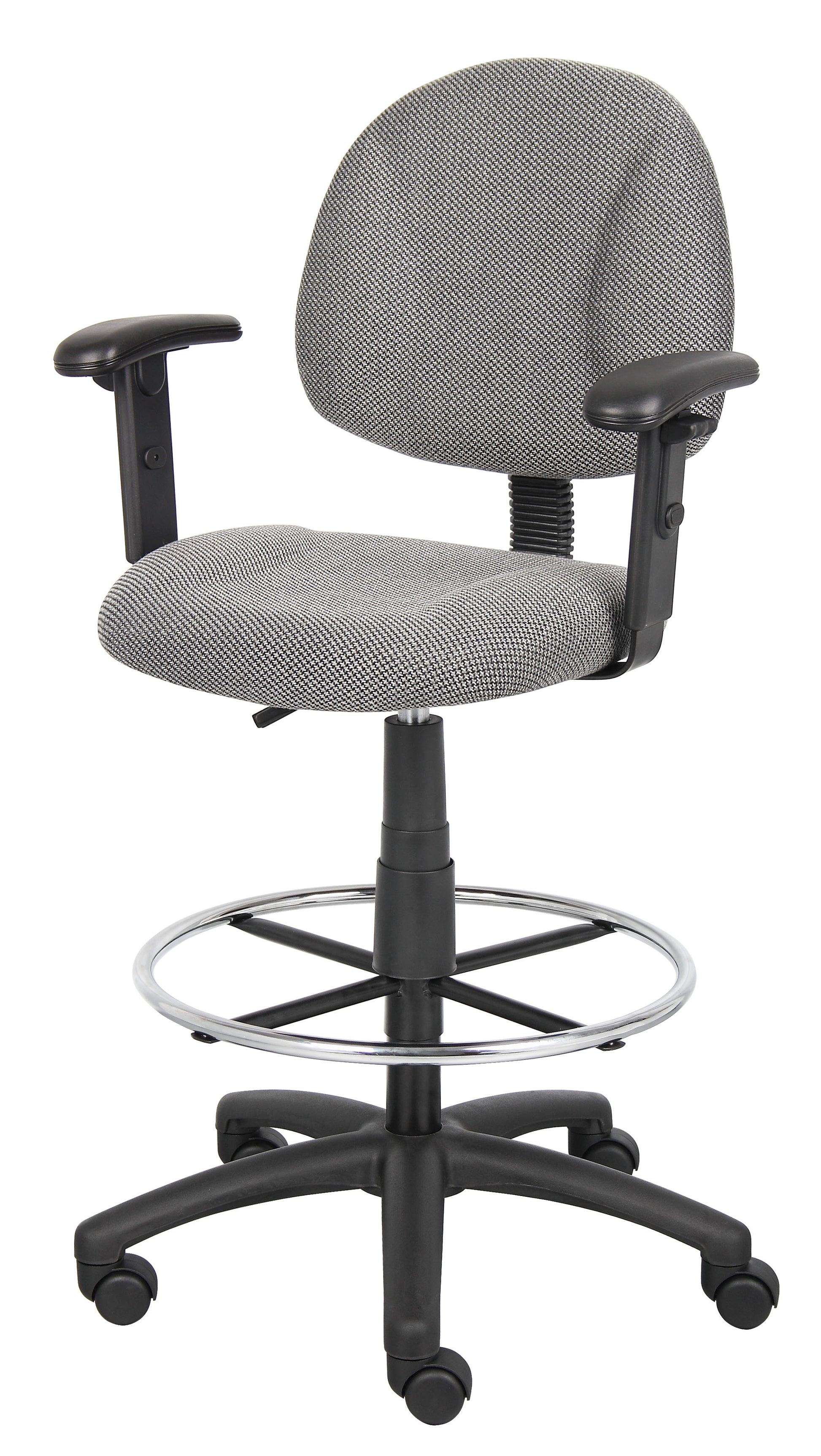 Boss Drafting Stool (B315-Gy) W/Footring And Adjustable Arms image 4